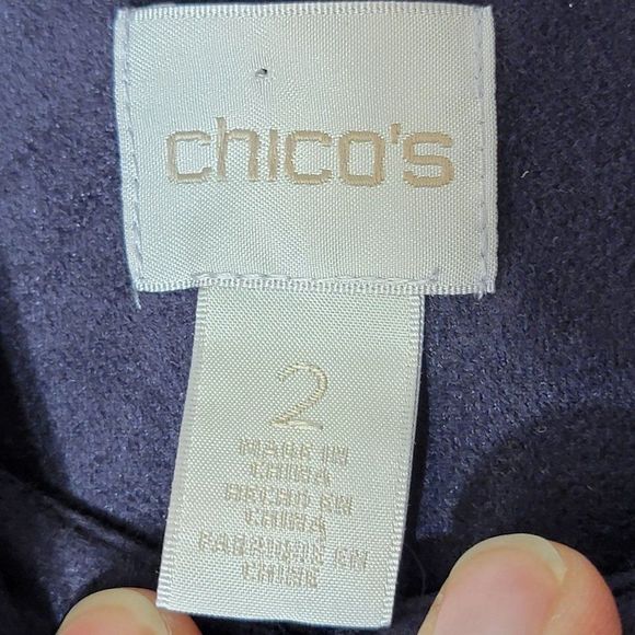 Chicos Reza Faux Suede Blouse Velour Button Top Purple L Eggplant Purpleology - Picture 8 of 15